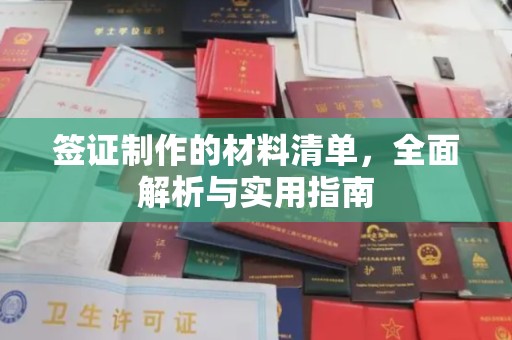 咸丰签证制作的材料清单，全面解析与实用指南