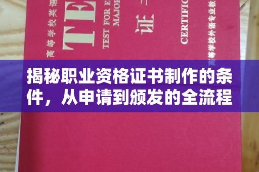 咸丰揭秘职业资格证书制作的条件，从申请到颁发的全流程解析